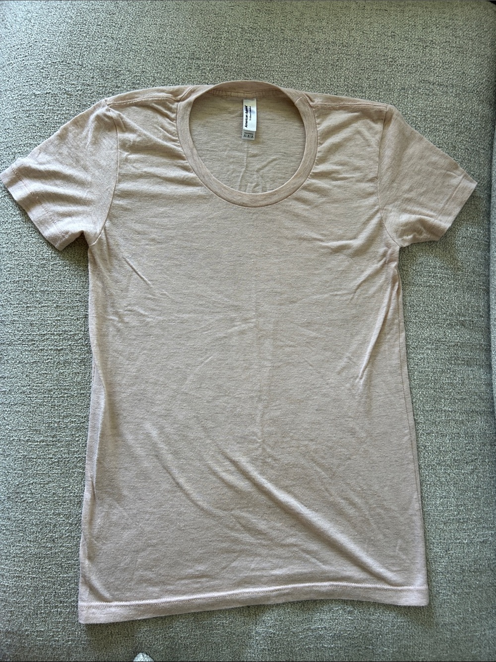 American Apparel Light Pink Short Sleeve Crew Tee